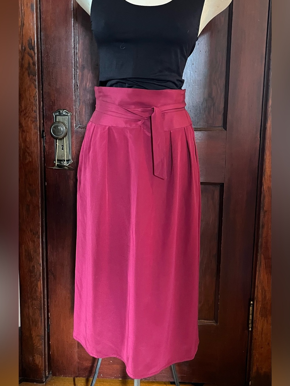 Chennassa Women’s Silk Skirt with Waist Tie - Size 12